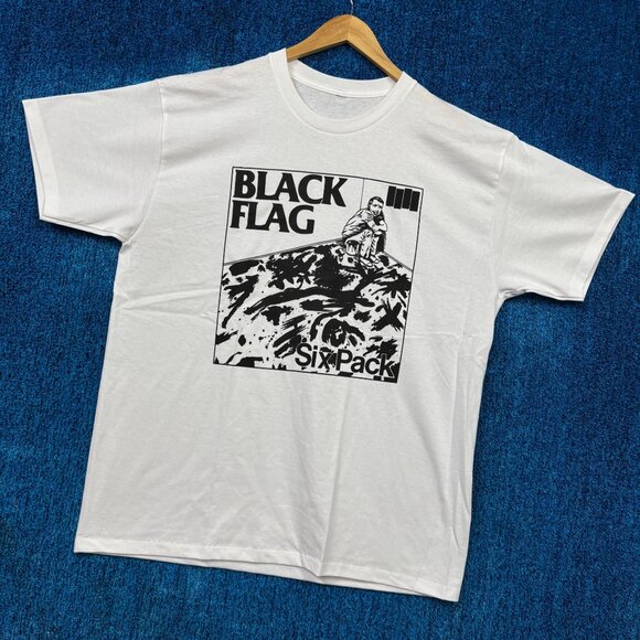 Black Flag Six Pack EP Album Cover Hardcore Punk Band Tee XL - Picture 3 of 4